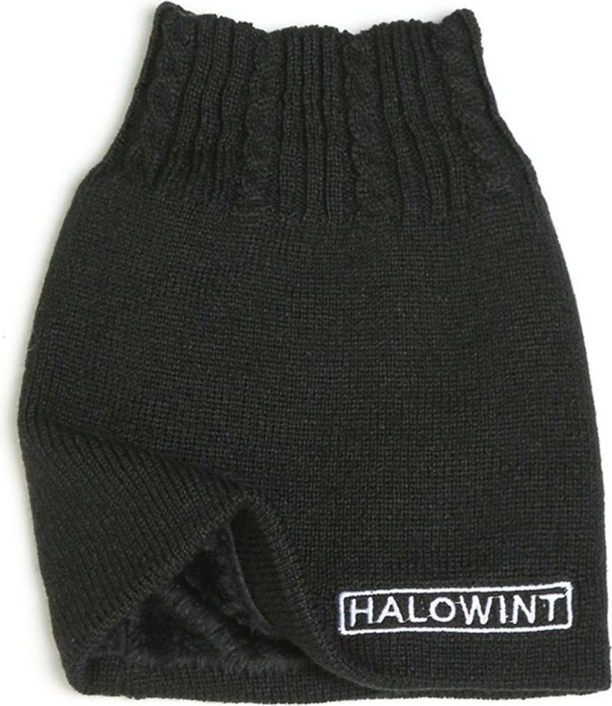 INF Bestickter Buchstaben Schal - Warmer Strick-Nackenwärmer für Damen & Herren Schwarz