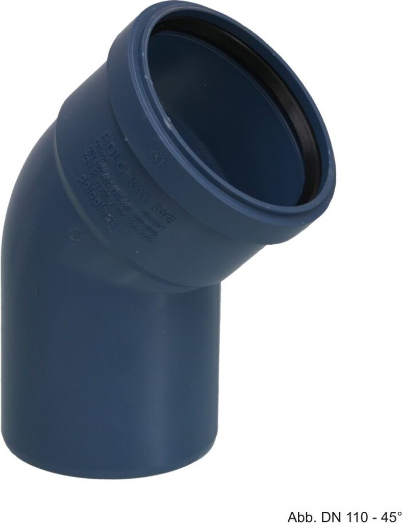 Poloplast POLO-KAL NG, Bogen, DN 160, 45°, 1 Stk.