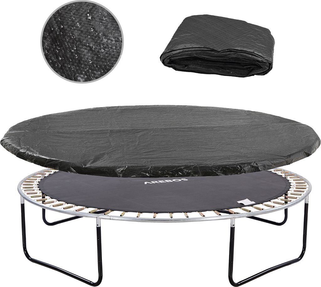 AREBOS plachta na trampolínu Ø 366 cm černá odolná proti Obrázek produktu 1