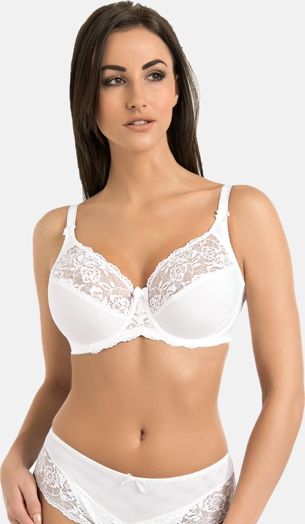 Teyli Ungepolsterter Soft Bügel-BH mit floraler Spitze Victoria Female 216 weiß 70D