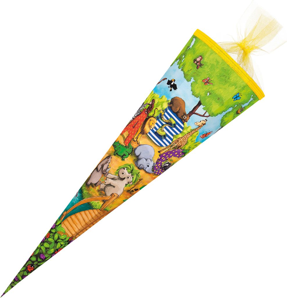 Nestler Schultüte Tier-ABC 6eckig 85cm