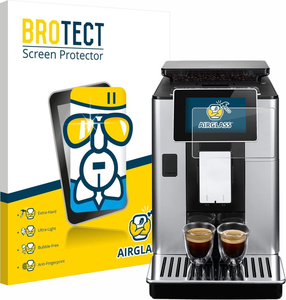 BROTECT Schutzglas für DeLonghi PrimaDonna Soul ECAM612.55.SB Schutzfolie Panzer Folie Glas Display Schutz klar