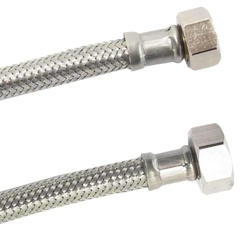 Tubo flessibile in acciaio inox DN8, 3/8" x 1/2", 1500mm - Immagine del prodotto 