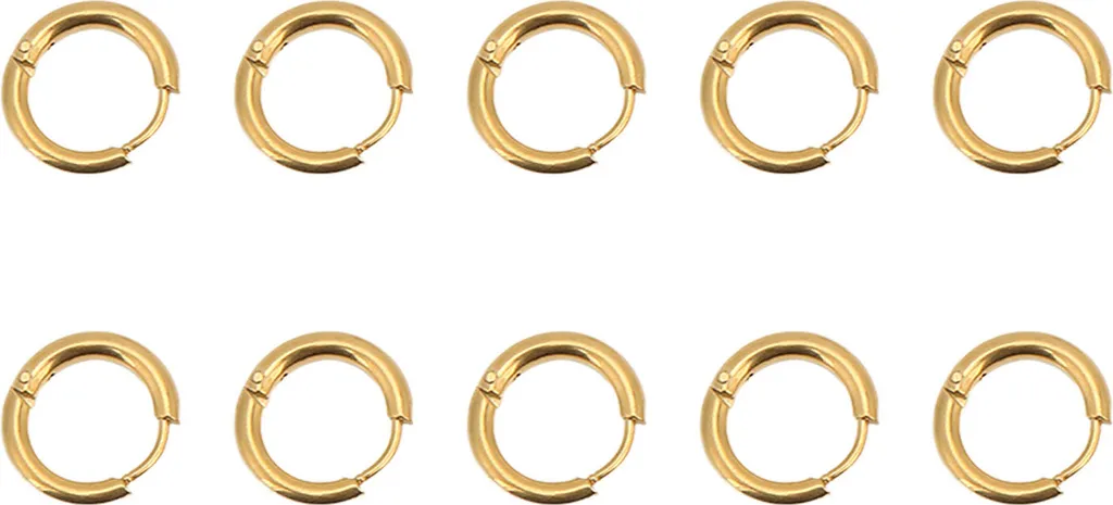 10pcs Orecchini a cerchio d'oro singolo filo diametro 2,5 mm in 10 mm Accessori