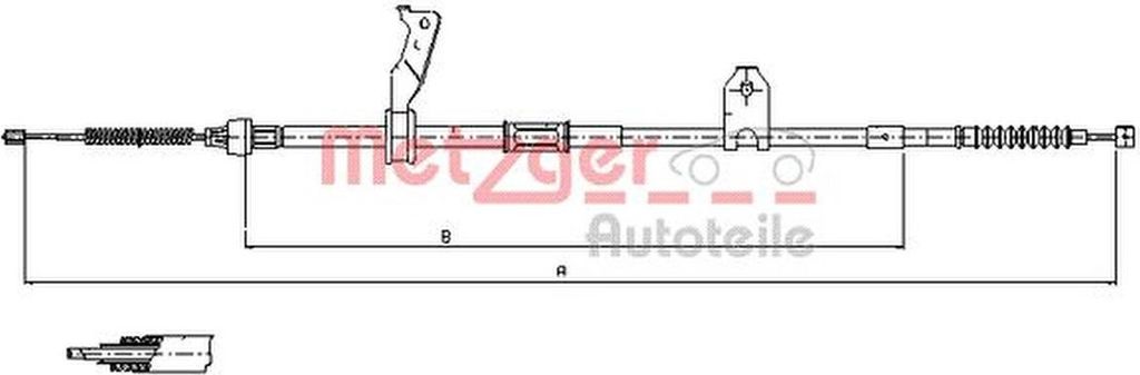 METZGER Handbremsseil Seilzug Feststellbremse für TOYOTA AVENSIS Kombi (T25) Hinten Links 17.1482