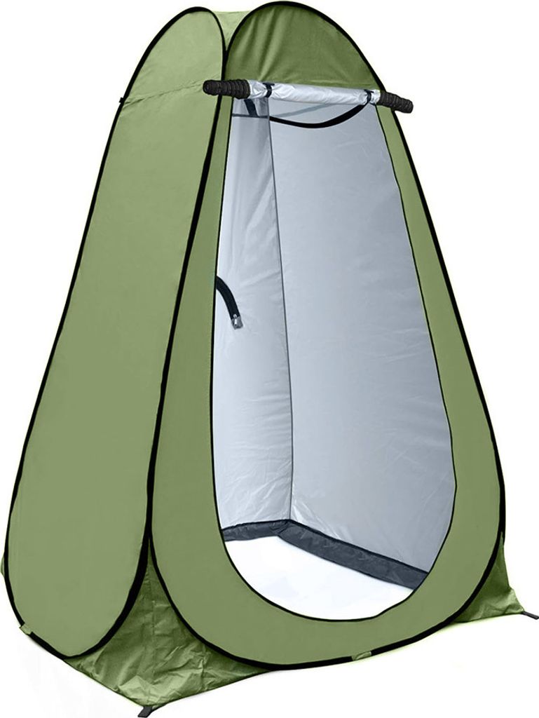 Stehzelt für Camping mit Privatsphäre und Belüftung, perfekt für die Toilettennutzung im Freien, schnelle Duschen und Umziehen Grün