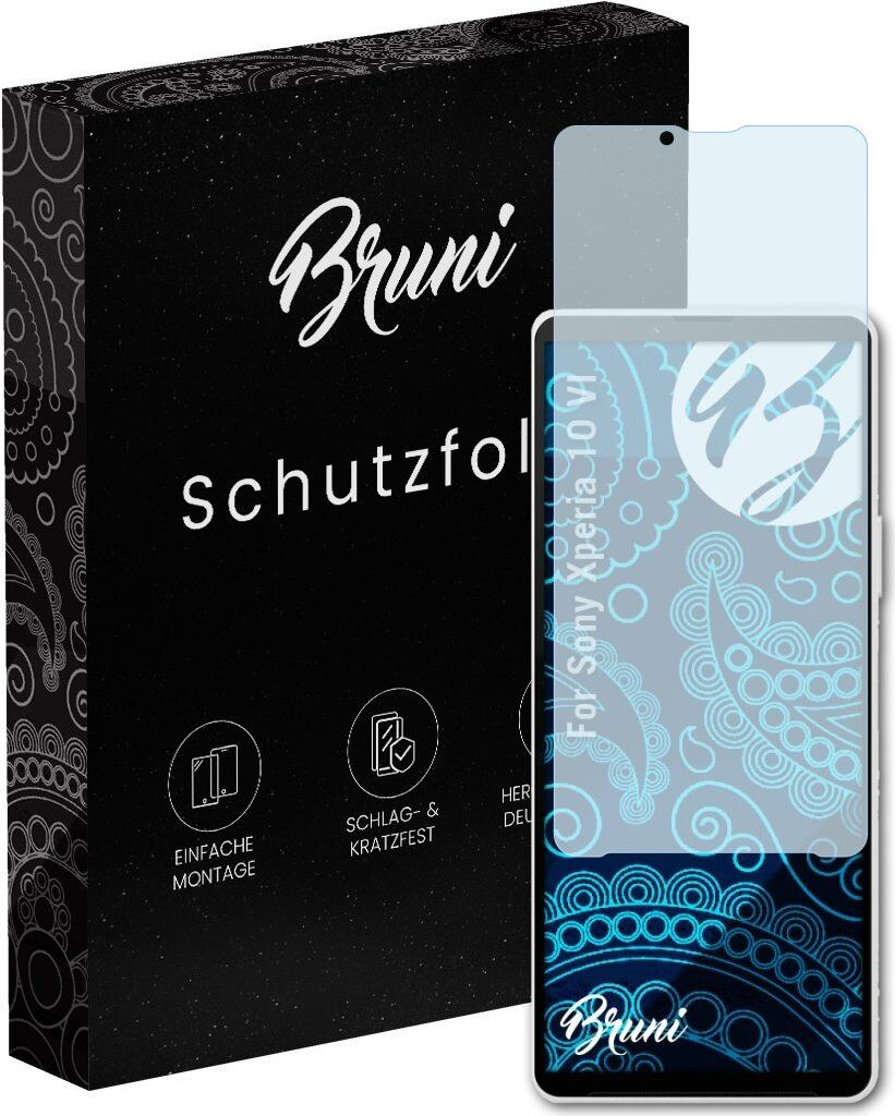 Bruni Basics-Clear 2x Schutzfolie kompatibel mit Sony Xperia 10 VI Folie