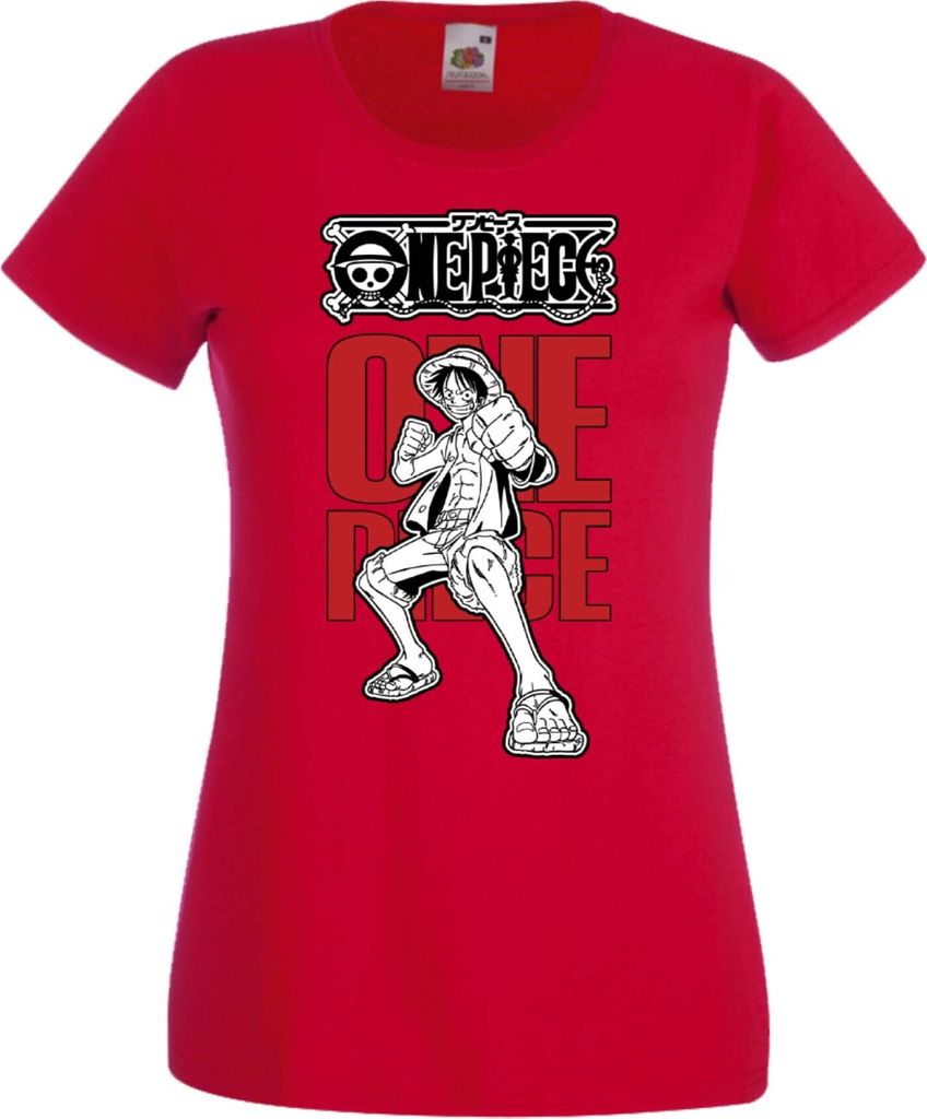 Damen T-Shirt Anime Manga One Manga Piece Anime 04 Pirates, Lady M / Rot