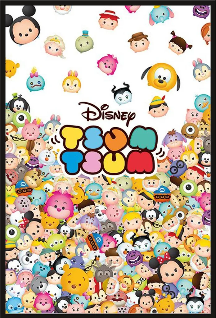 Décoration Disney : Poster Tsum Tsum encadré prêt à poser pour salle de jeux