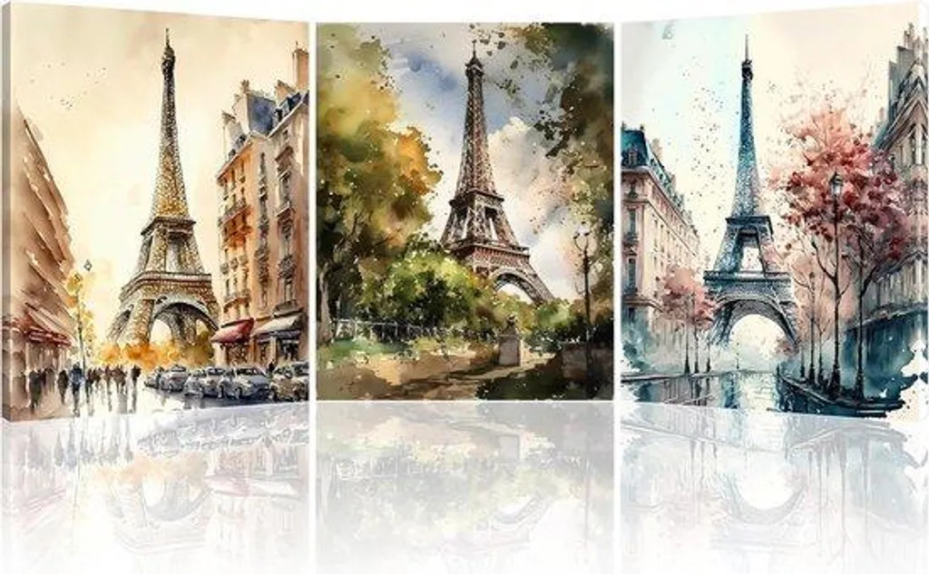 Toile imprimée paysage urbain 30x40 cm avec châssis bois haute qualité