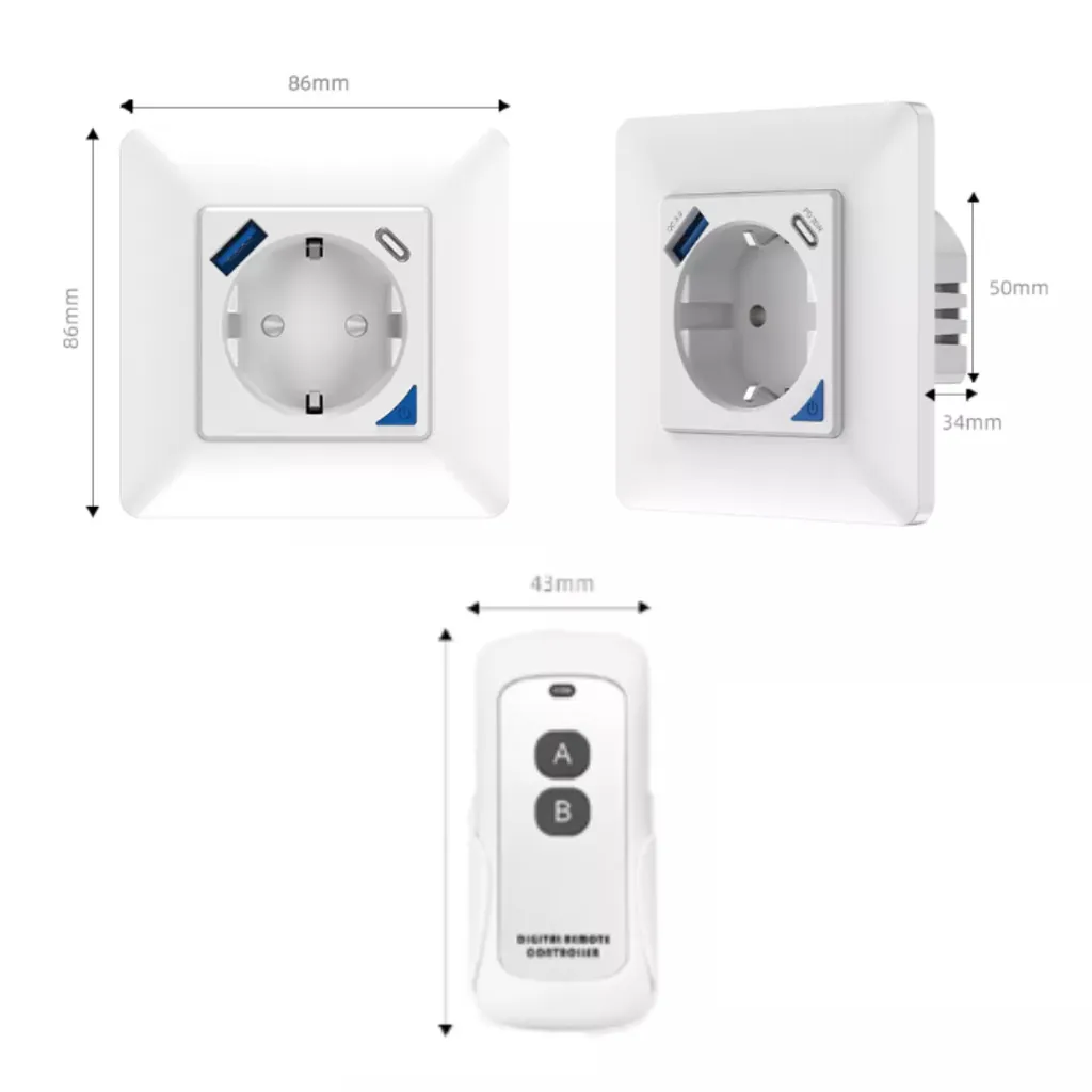 Prise connectée programmable BOT WP3 avec double chargeur USB blanc - 3