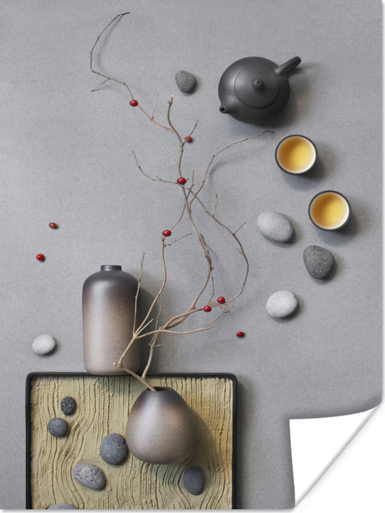 MuchoWow Poster Stilleben - Interieur - Tee 90x120 cm - Wohnzimmer