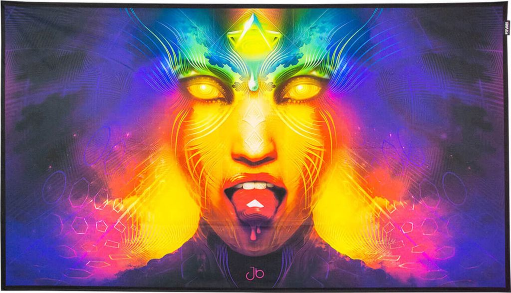 PSYWORK Schwarzlicht Stoffposter Neon "Vermilion", 0,83x1,45m