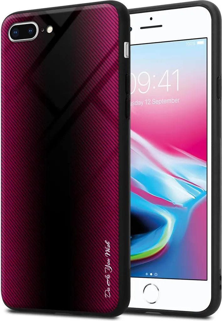 Custodia iPhone 7/8 Plus Rosa Cadorabo | Cover TPU + Vetro Temperato