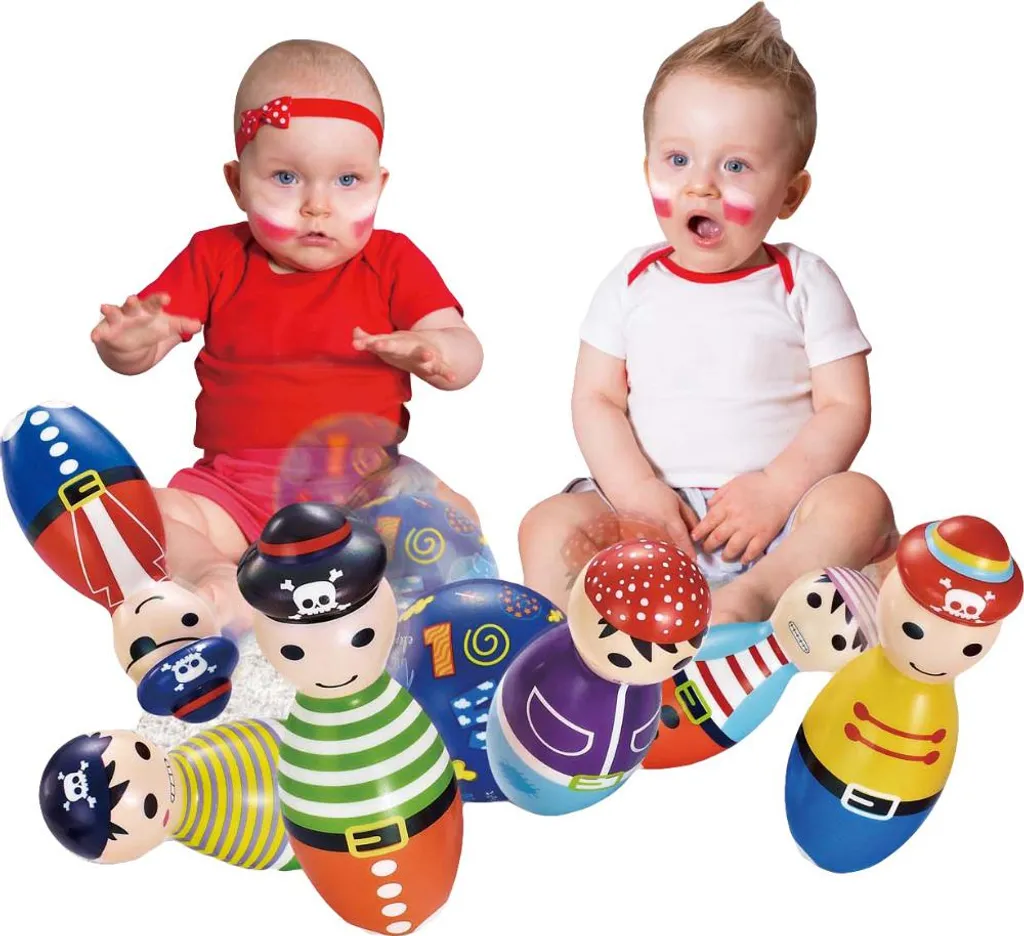 Mini bowling pirate interactif en bois et ABS - Jeu d'arcade nomade