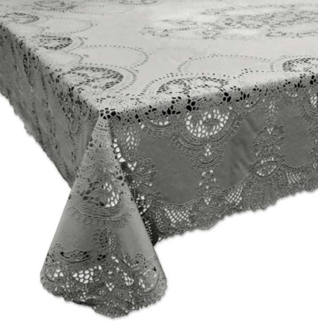 Tischdecke Outdoor Häkelspitze Amira dunkelgrau 137x180cm Produktbild 
