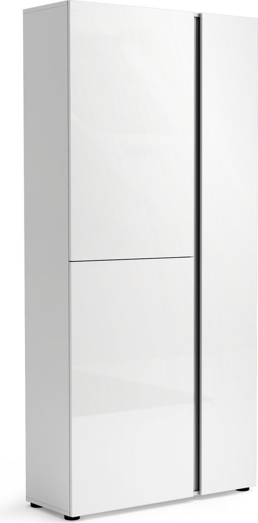 Schuhschrank >Atrium< in weiß, Holzwerkstoff - 91x196x34cm (BxHxT)