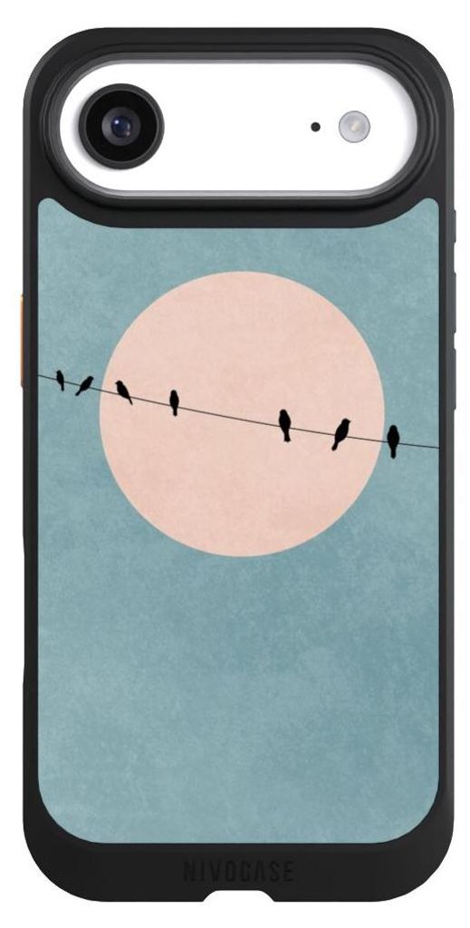 NIVOCASE Hülle für Apple iPhone Air Handyhülle NIVOcore Case Schwarz Mond Vogel türkis