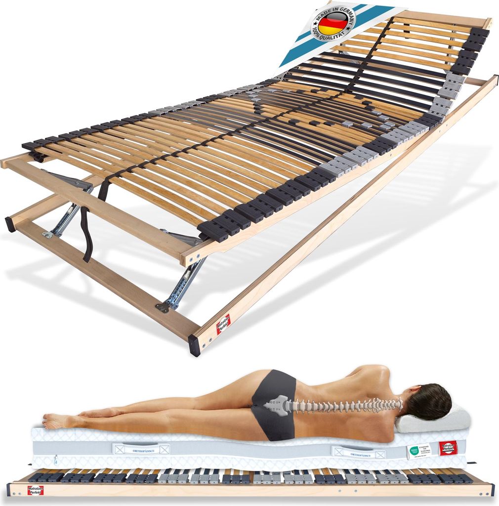 Lattenrost 90x200cm 42 Leisten verstellbar Fertig Montiert