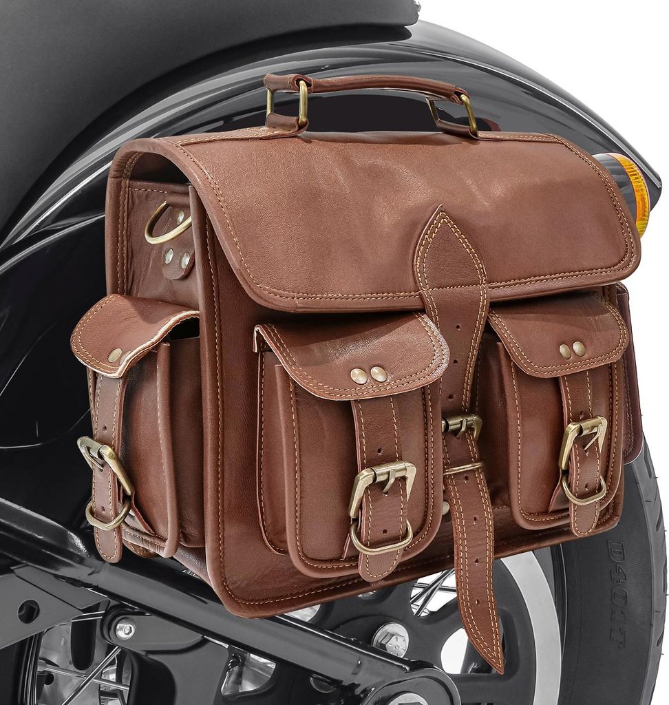 Satteltasche Vintage für Yamaha XV 1100 / 125 Virago # SV3 br