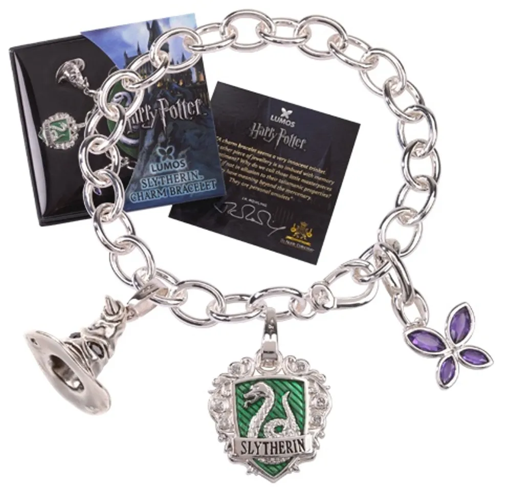 Bracelet Harry Potter Serpentard Argenté Lumos - Bijou Durable et Chic