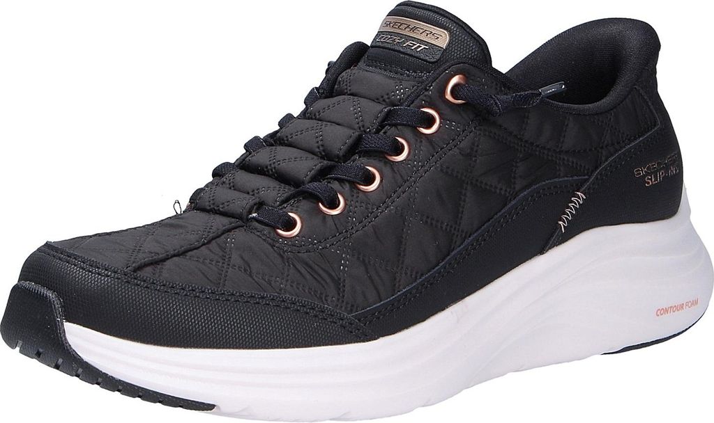 Skechers Sneakers 150413-BKRG in Black Mesh/Duraleather/Leather/Rose Gold Trim color size 37.5