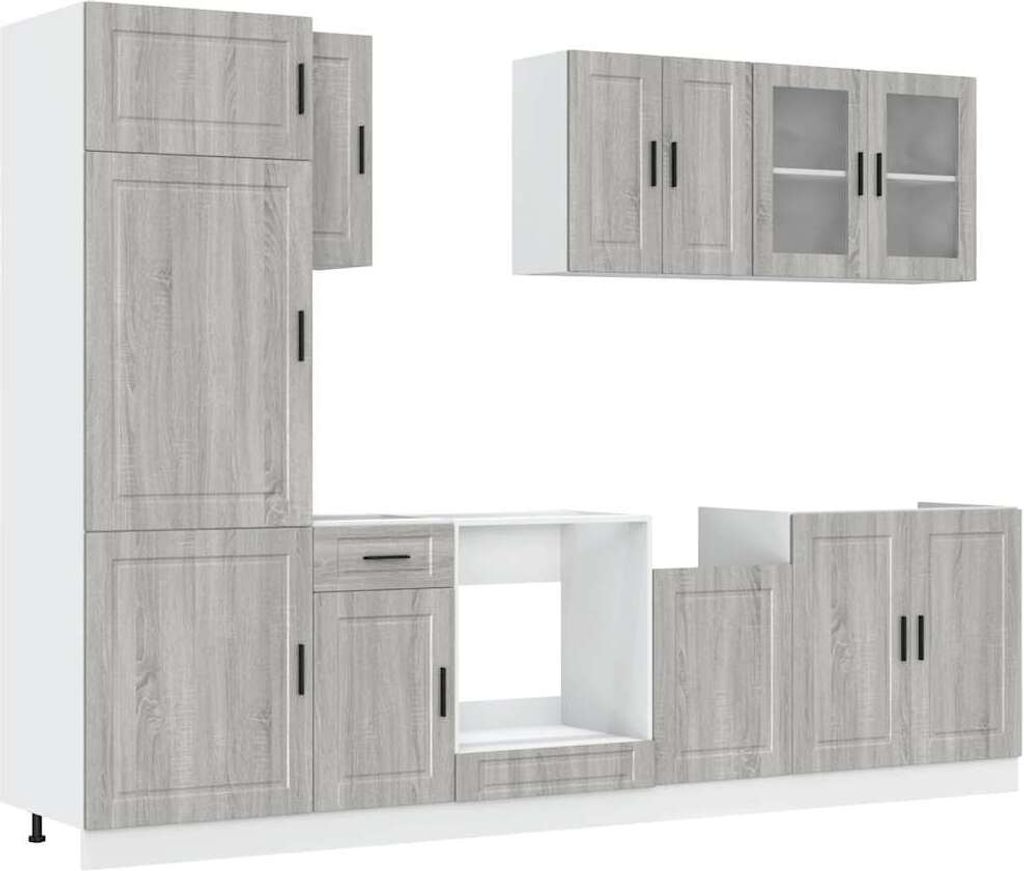 8-tlg. Küchenschrank-Set Kalmar Grau Sonoma Holzwerkstoff