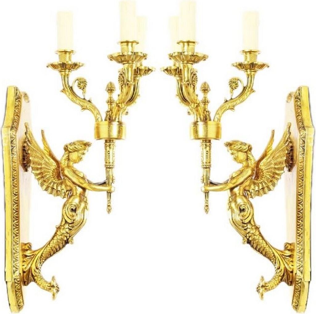casa padrino barock wandkerzenhalter set engel wohnzimmer hotel restaurant club bar büro deko accessoires möbel
