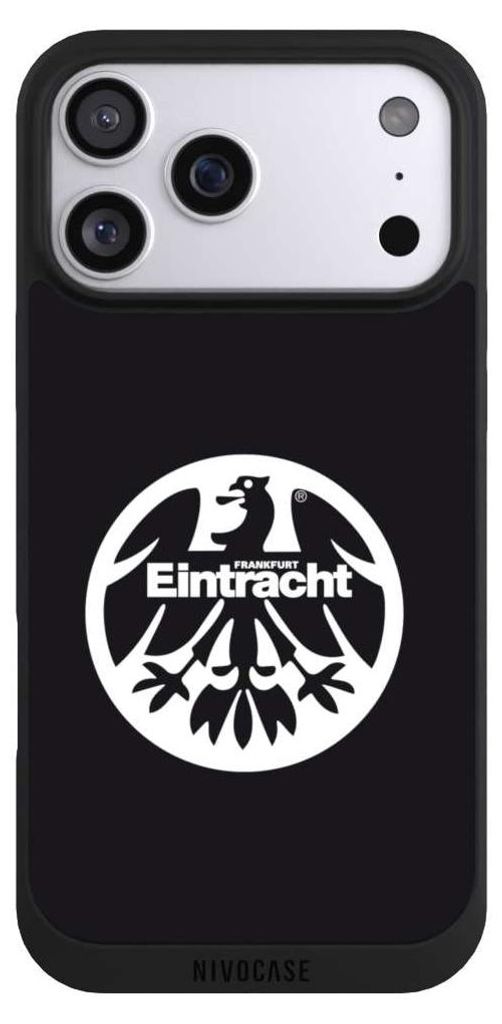 NIVOCASE Handyhülle für Apple iPhone 17 Pro Max Hülle NIVOpure Case Schwarz Adler Eintracht Frankfurt Logo