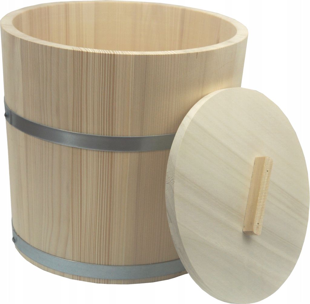 Holzeimer mit Deckel für Sauerkraut Gärung 15L
