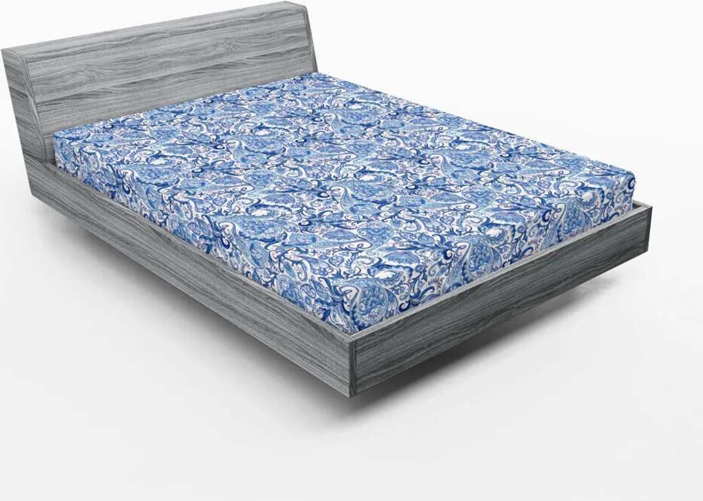 Lenzuolo Paisley ABAKUHAUS 180x200 | Design Etnico Blu Moderno