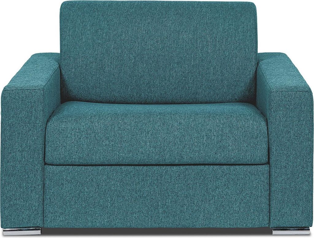 Klappbarer Express-Sessel mit blauem Bezug - Liegefläche 70 cm - Matratze 14 cm - CALITO