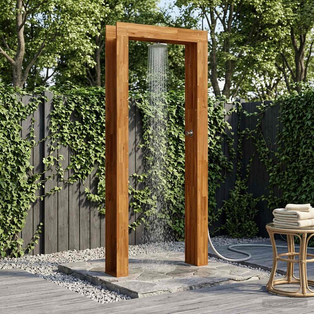 Maison Exclusive - Ducha de jardín de 226 cm. Madera de Imagen del producto 