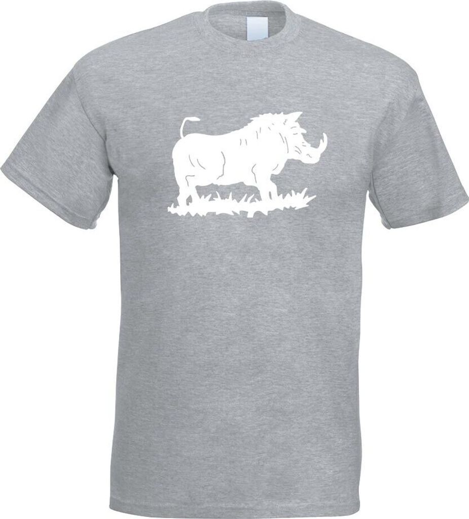 Kiwistar - T-Shirt - Graumeliert - Wildschwein Motiv 2 - Keiler Herren Funshirt Bedruckt Design Sprüche Spruch Motive - mit Motiv Bedruckt - Funsh...