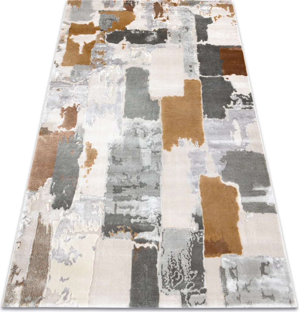 Tapis AKRYL ELITRA 6215 Abstraction Gris et Jaune Salon 200x300 cm
