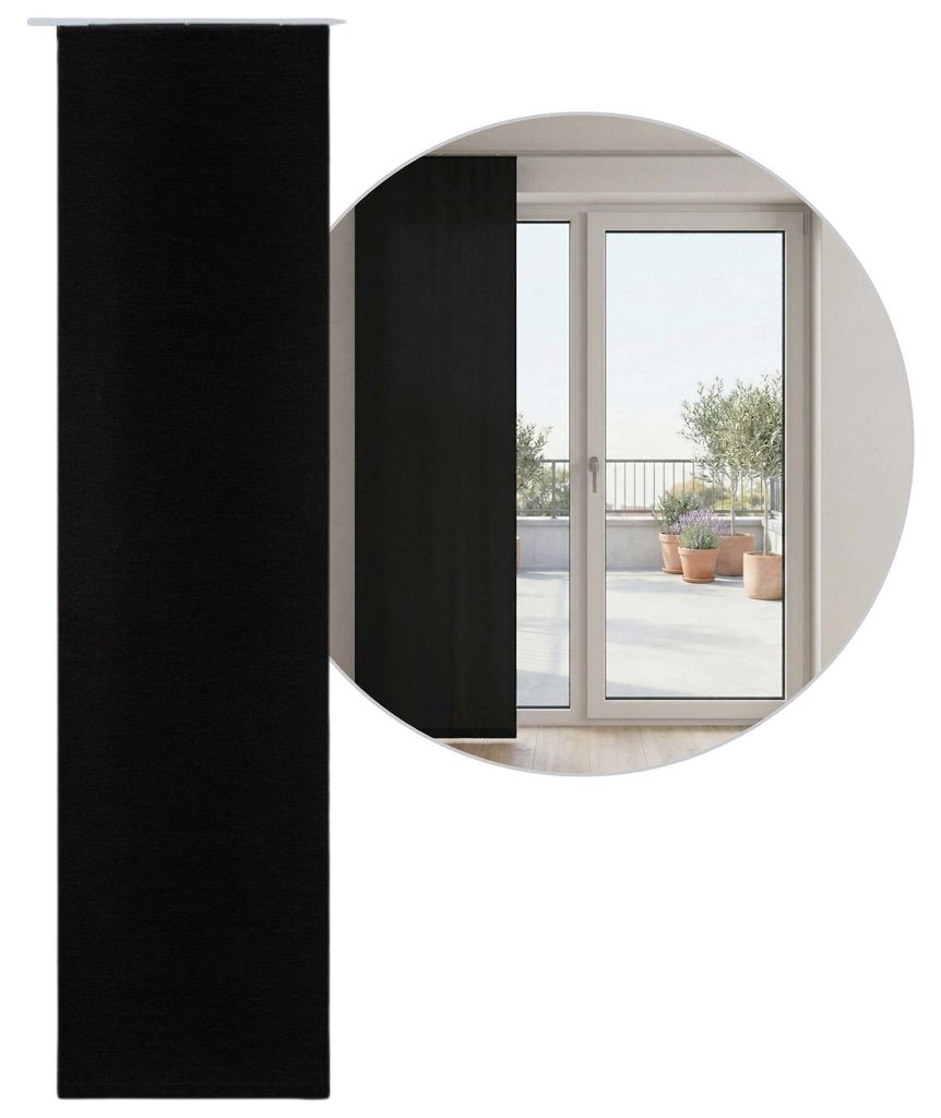BEAUTEX Blackout Schiebegardine blickdicht Maße 60x245 Produktbild 