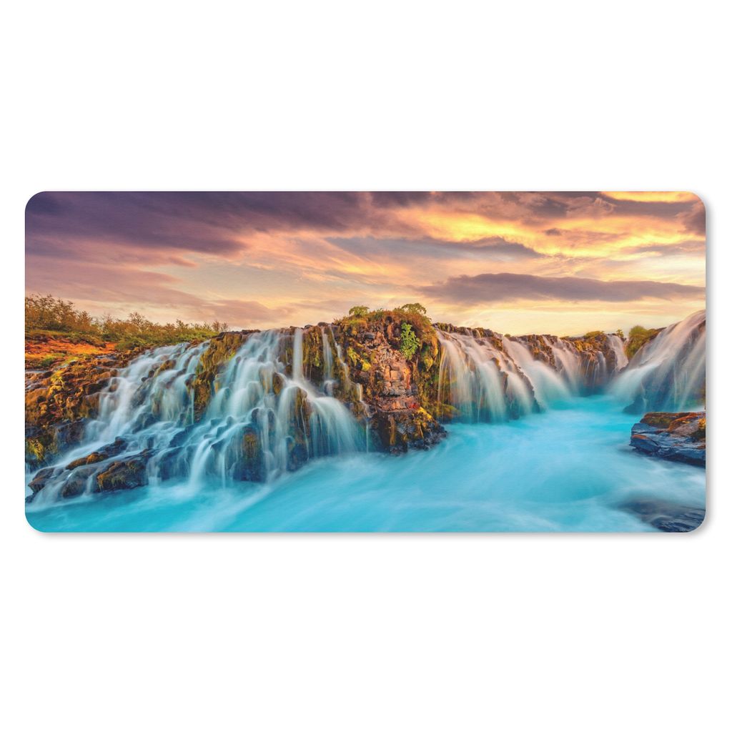 MuchoWow® Schreibtischunterlage Wasserfall - Landschaft - Produktbild 