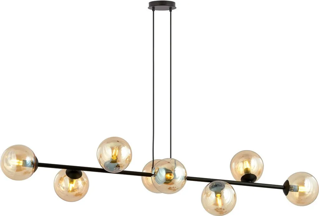 Lustre 8 Lumières Bleu Rossi 876/8 : Métal Laqué et Design Scandinave