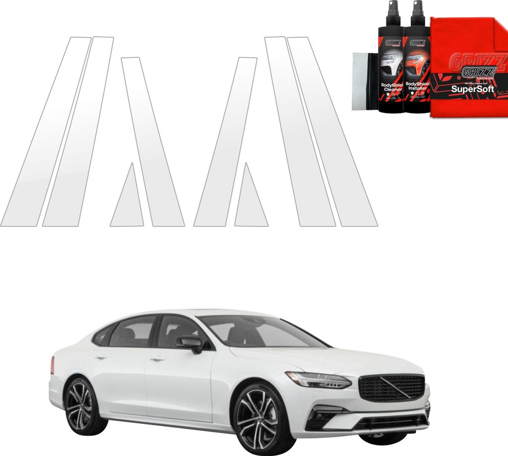 8in1 Schutzfolie für B-C-Säule - Volvo S90 Sedan 5D (2016-2020) Grizz Protector