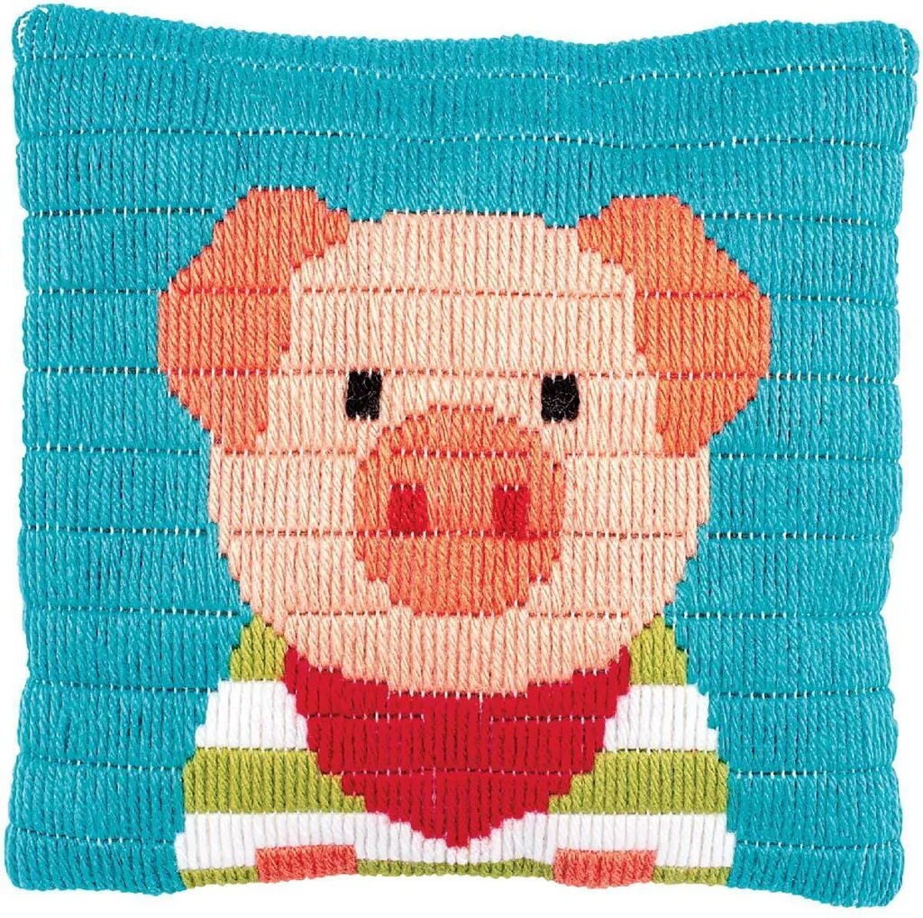 Canevas Gros Points Cochon Schweinchen de Vervaco - Kit Complet 25cm