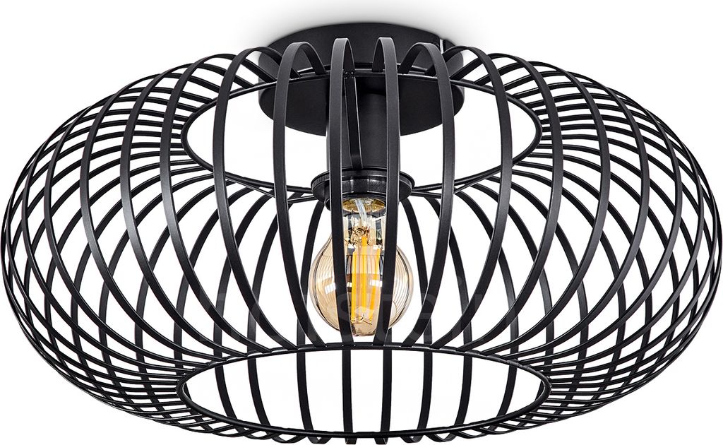 Aidone »Aidone« runde Deckenlampe aus Metall in Schwarz
