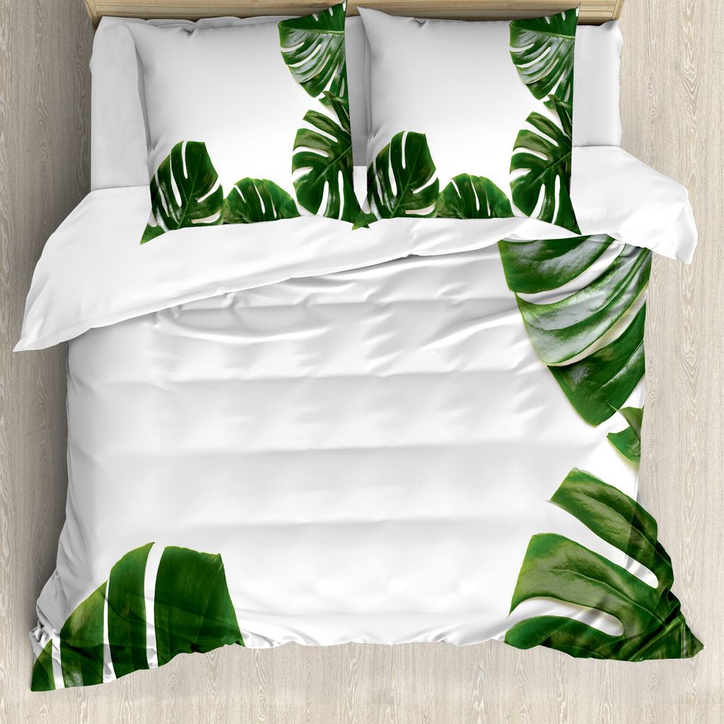 ABAKUHAUS Philodendron Bettbezug Set für Einzelbetten, Schweizer Käse-Anlage, Milbensicher Allergiker geeignet mit Kissenbezug, 200 cm x 200 cm -...