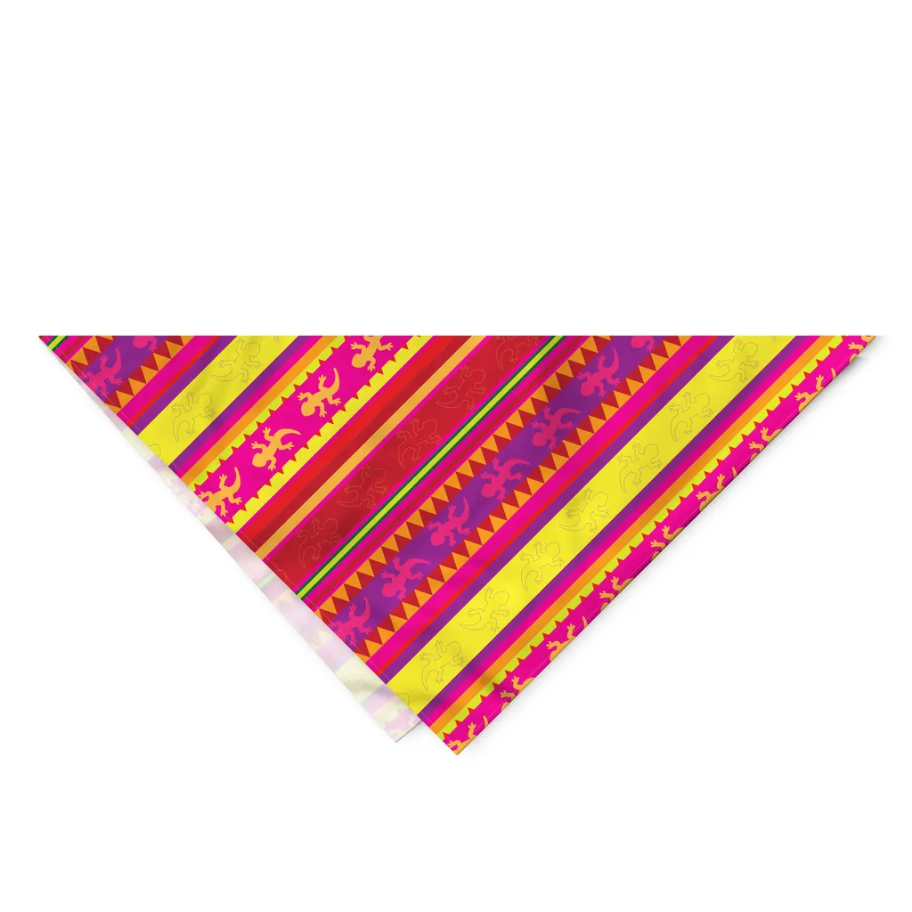 Foulard Cane ABAKUHAUS Lizard Folklore - Accessorio di Design 55cm - 2