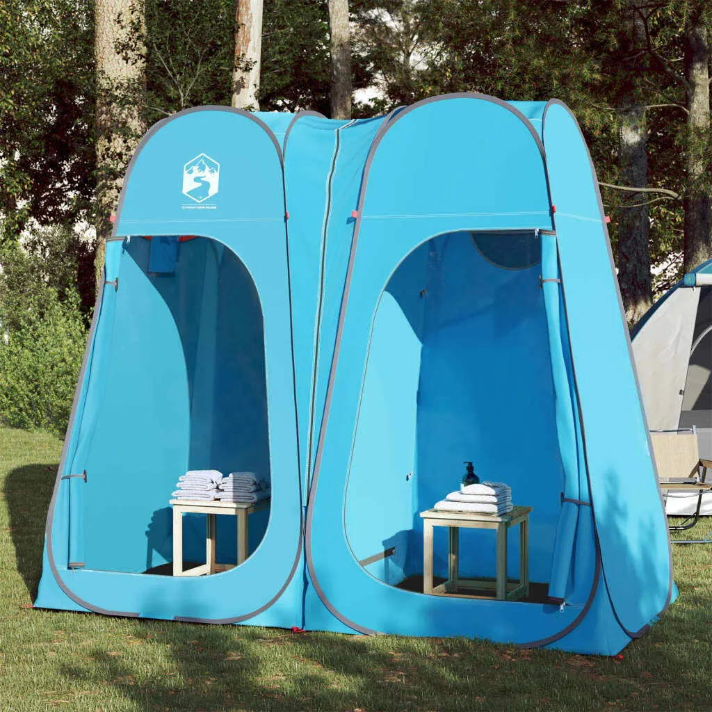 Abri de Jardin pour WC Portable Pop-Up Bleu et Étanche 190 cm ZMH