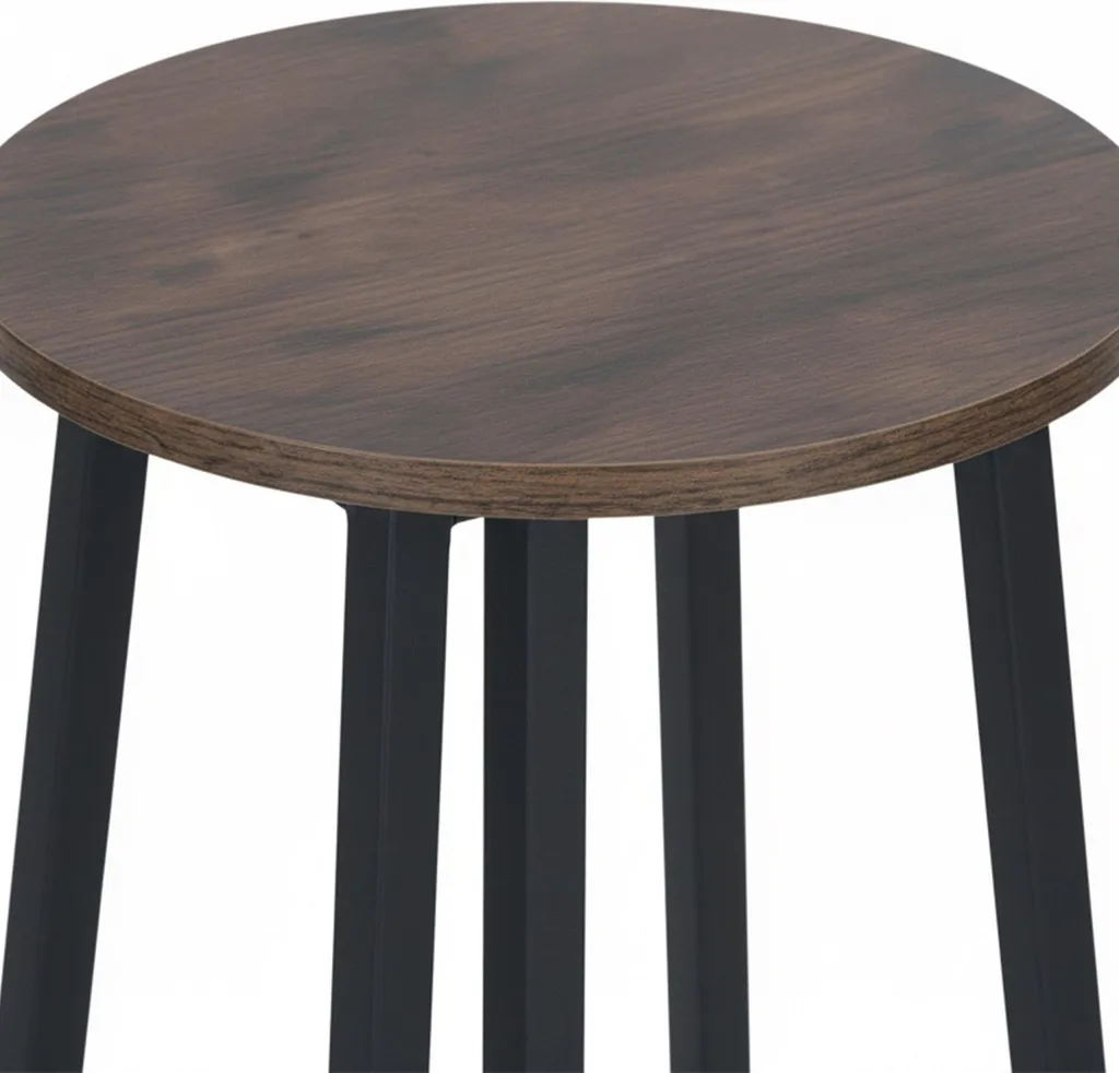 Tabouret de bar lot de 2 en bois MDF et métal noir Loft - Design Bistrot
