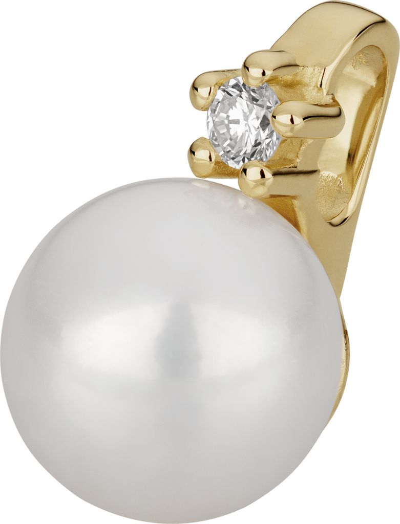 Orolino Anhänger 585/- Gold 1,1cm gelb Süßwasserzuchtperle Weiß 067340079-1