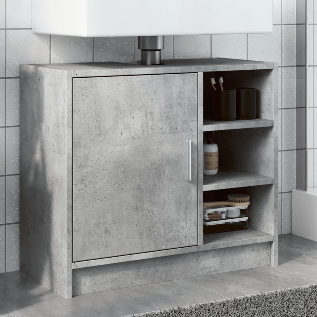 vidaXL Waschbeckenunterschrank Betongrau 63x29x55 cm Produktbild 8