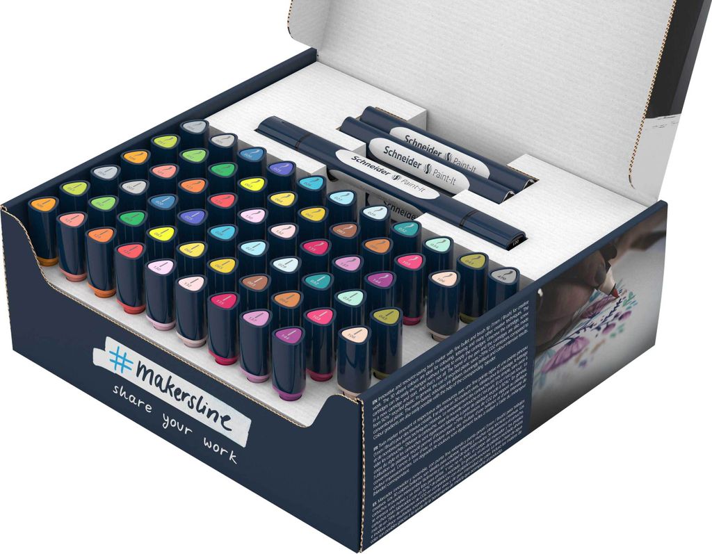 Schneider Twinmarker Paint-It 040 brush+round Komplettset Produktbild 