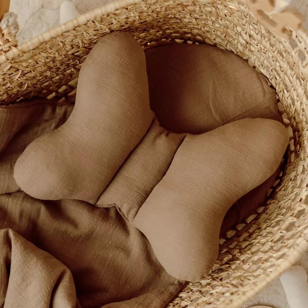 Muminky | Babykissen - Schmetterling - Dunkelbeige - Anti-Schock - Hypoallergen - Handgefertigt