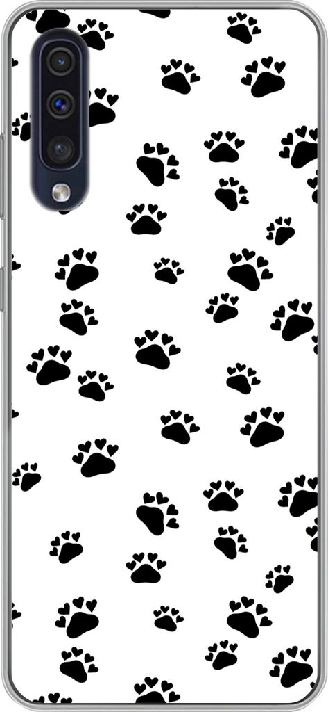 MuchoWow Handyhülle Schutzhülle Hülle für Telefoonhoesje Samsung Galaxy A30s Muster - Katze - Pfoten - Jungen - Mädchen - Kinder - Kind Sili...